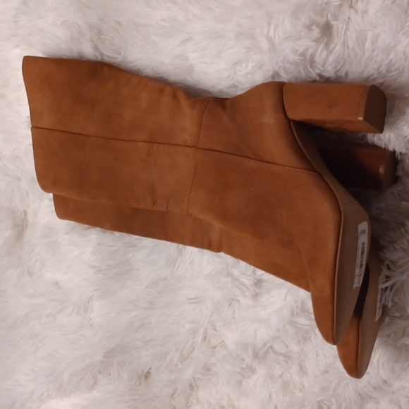 NEW STEVE MADDEN NINNY BOOTS 10M LONG TALL KNEE LENGHT BLOCK CHUNKY HEEL BROWN - Picture 7 of 15